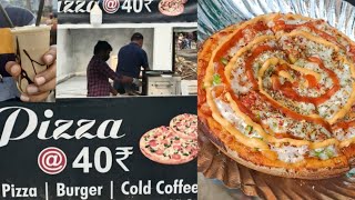 Cheapest Pizza & Cold Coffe In Indore || Indian Street Food || Pizza Rs 40/- & Cold Coffe Rs 30/-