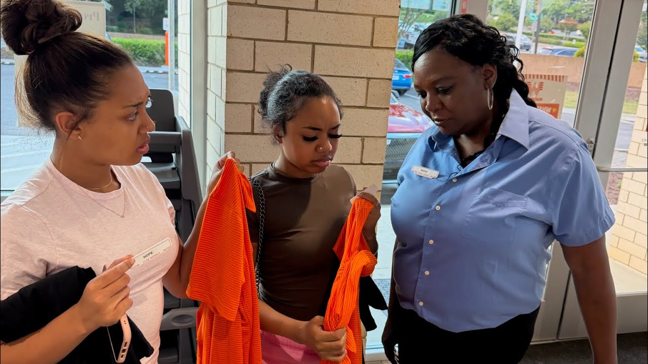 The Manager checks Hope & Faith for trying to show skin in their work uniforms