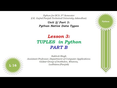 Python Theory Part 16b Python Native Data Types Tuples