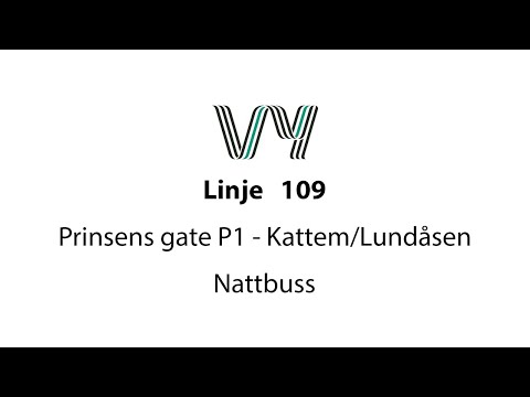 Linje 109 Prinsens gate P1 - Kattem/Lundåsen