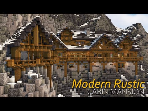 Modern Rustic Mountain Mansion & Interior | Minecraft Timelapse