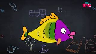Little Fish in Sea - Draw and Color in Easy way | Animation For Fun