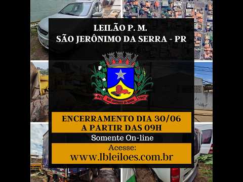 LEILÃO MUNICIPIO DE SAO JERÔNIMO DA SERRA - PR - EDITAL LEILÃO N° 02/2026 - PROCESSO ADM 83/2026