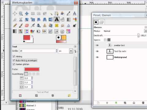 GIMP 20 - Text erstellen Teil 2/2
