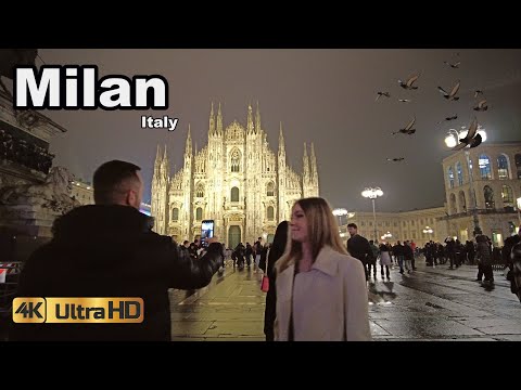 Milan, Italy- 🇮🇹  Evening walk Tour  around the City 4K-HDR 60fps