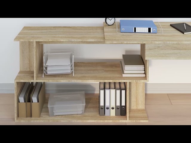 aglomerado de mesa de canto vidaXL 200x50x76cm carvalho video