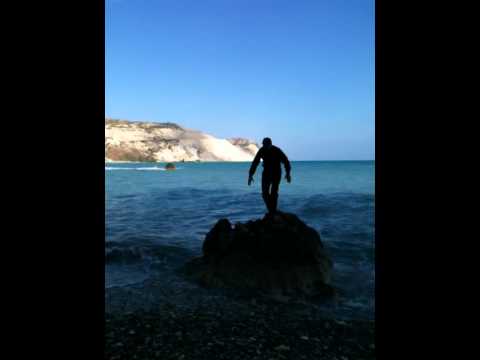 Misha on the Aphrodite beach in Cyprus