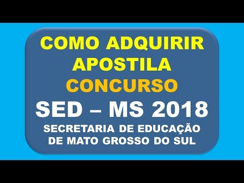 Baixar Apostila Concurso SED - MS 2018 Secretaria de Estado da Educação de Mato Grosso do Sul