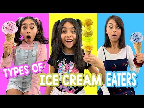 Types of Ice Cream Eaters : One Color Food Funny Skits // GEM Sisters