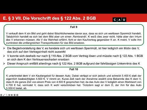 BGB AT – Folge 15 (Vertiefung zur Anfechtung Teil 3; Dissens)