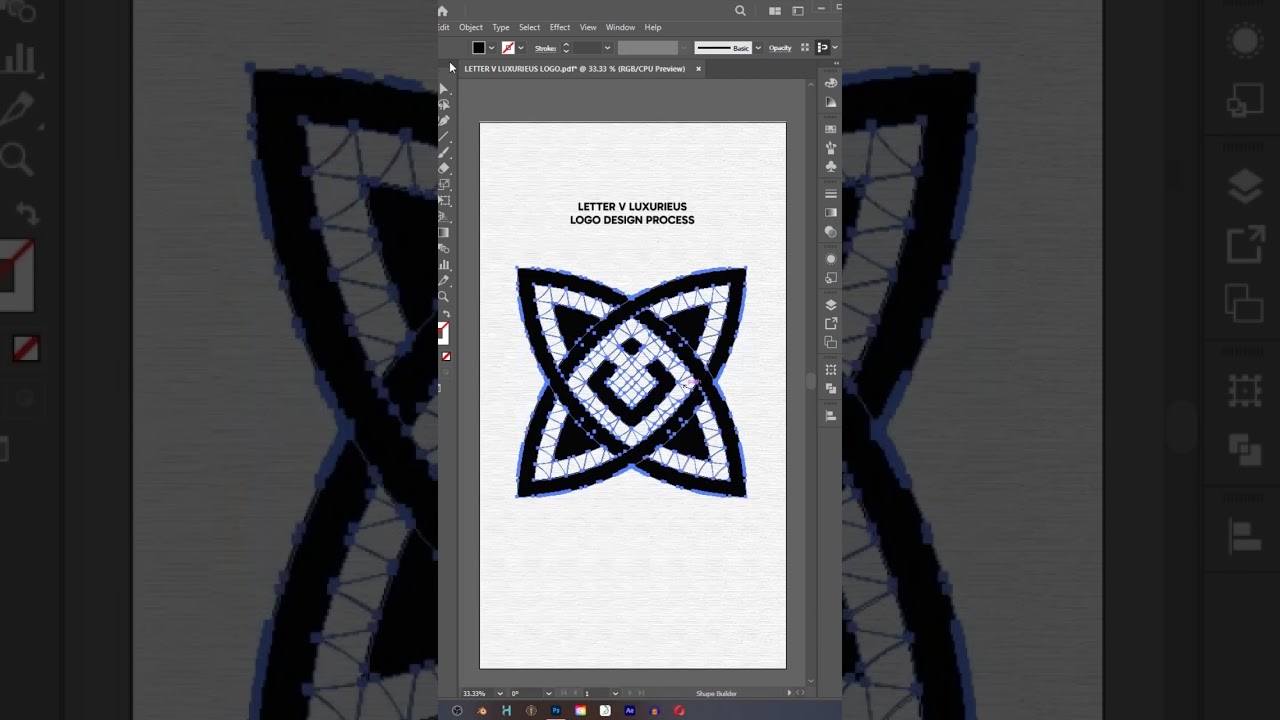 Letter V Luxurious Logo Design Process | adobe illustrator tutorial