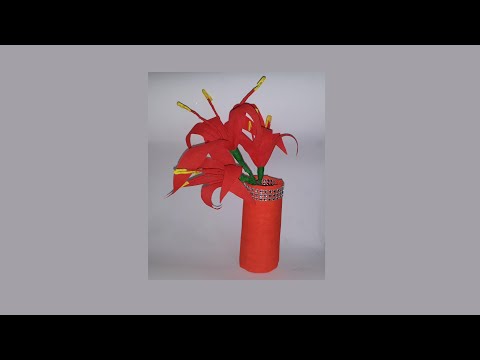 How To Make Red Spider Lily Paper Flowers From Crepe Paper - Craft Tutorial