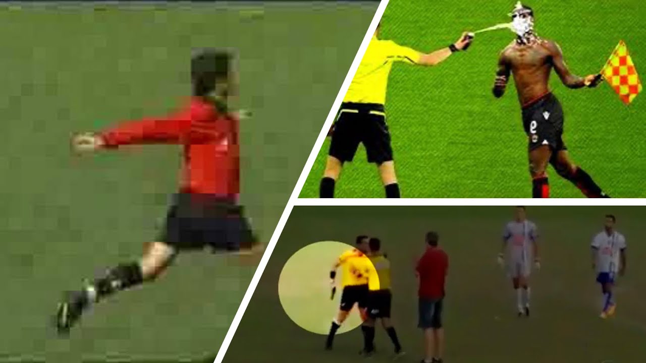 Incroyable/Football : Un arbitre devient fou et frappe les joueurs en plein match (vidéo)