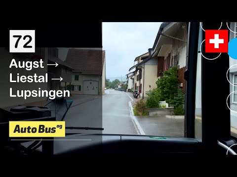 [4K] 🇨🇭 Cab Ride: AAGL LIESTAL BUS | 72: Augst → Liestal → Lupsingen | MB eCitaro Elektrobus