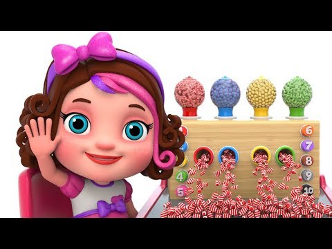 Learn Numbers for Kids with 3D Candy Surprise Eggs - Pinky and Panda Toys TV