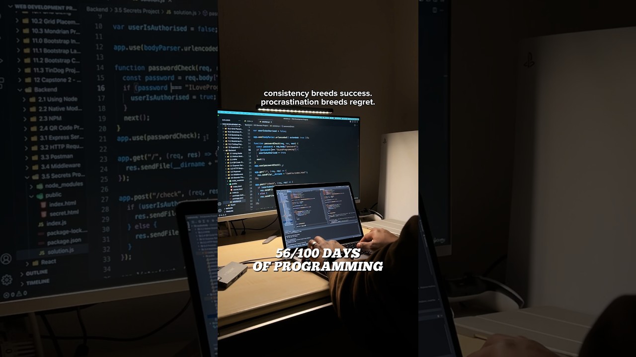 Day 56 In A Fullstack Coding Bootcamp #codewithme #motivation #javascript #programmer #webdevelopers