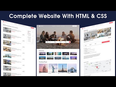 Create Travel Website Design | Website Design Like Airbnb Using HTML And CSS