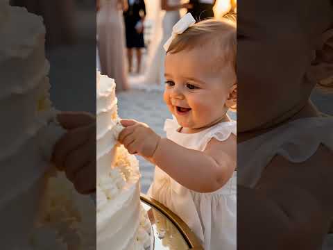 Who Ate the Cake First? This 2-Year-Old! 🎂  #emotionalstory #weddingday