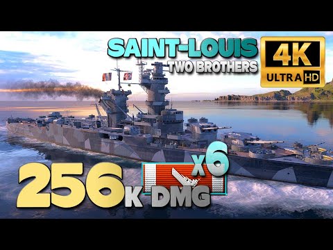 Cruiser Saint-Louis on map Two Brothers - World of Warships