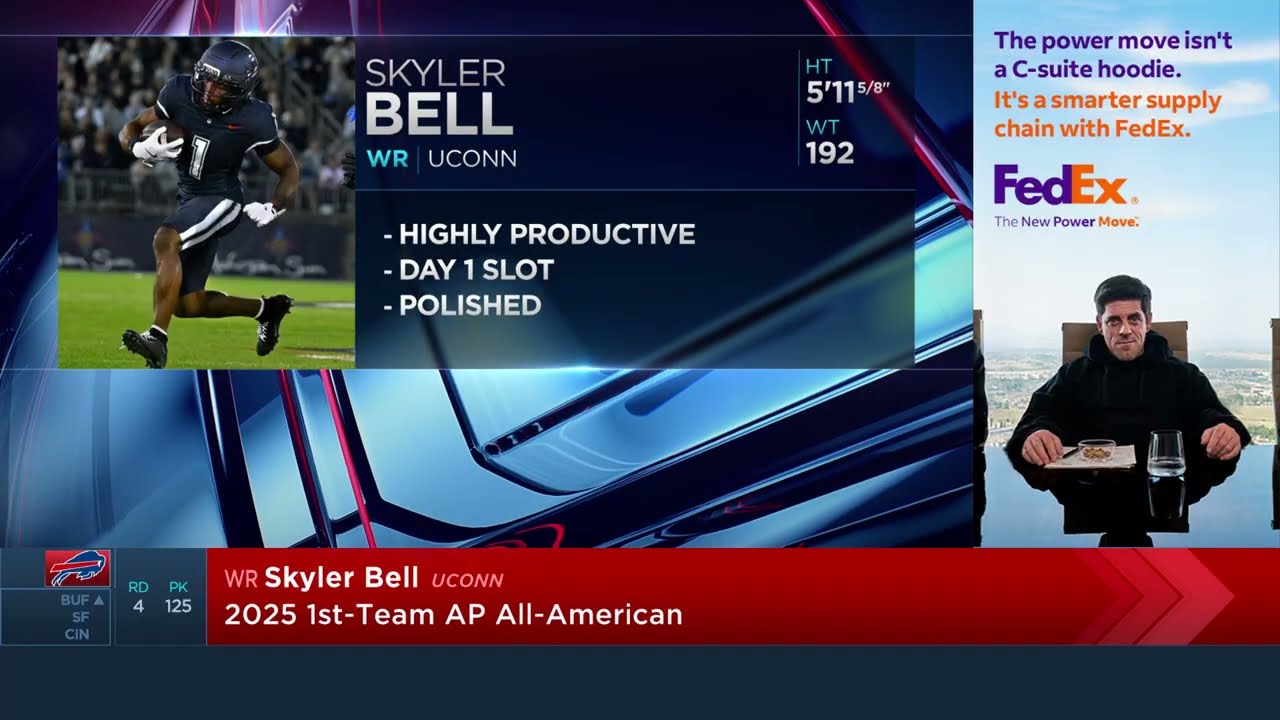 The Buffalo Bills Select Skyler Bell with the 125th Pick in the 2026 NFL Draft