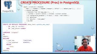 PostgreSQL Stored Procedures | what is procedure in postgreSQL |CALL procedure | Proc Postgres VD#18