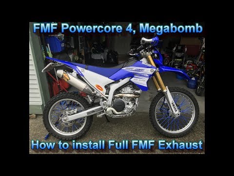 How to install FMF Megabomb header. FMF Powercore 4, 12 oclock labs exhaust upgrade on 2016 WR250R