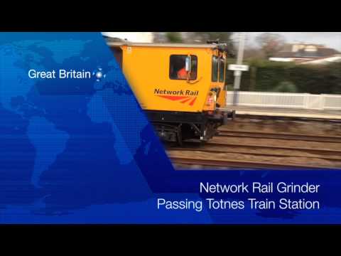 Network Rail Grinder Passing Totnes Train Station