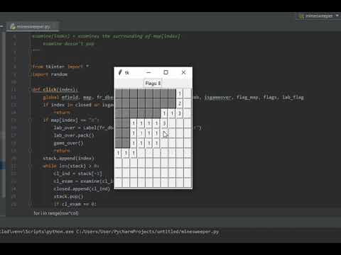 Minesweeper Made With Python Tkinter Source Code Link In Description
