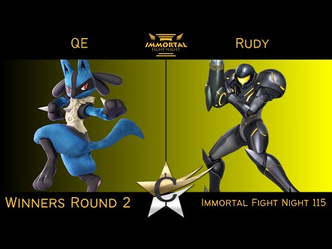 Immortal Fight Night 115 Winners Round 2 - QE (Lucario) vs Rudy (Samus) Smash Ultimate - SSBU