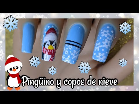 Decoración de uñas para NAVIDAD y AÑO NUEVO | PINGÜINO  Diseño de uñas PASO A PASO ♥ NailArt By Andy