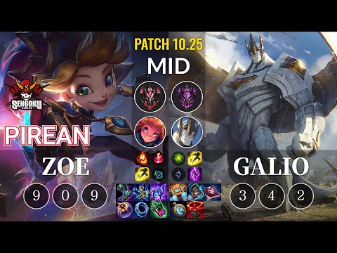 SG Pirean Zoe vs Galio Mid - KR Patch 10.25