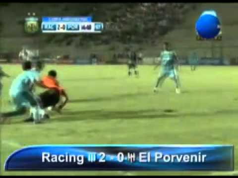 Racing 2 - El Porvenir 0, Doblete de Teofilo Gutierrez. Copa Argentina