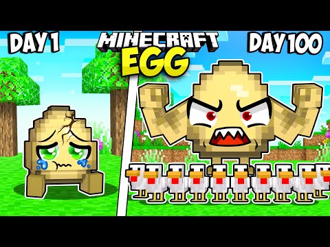 I Survived 100 Days as an EGG in Minecraft