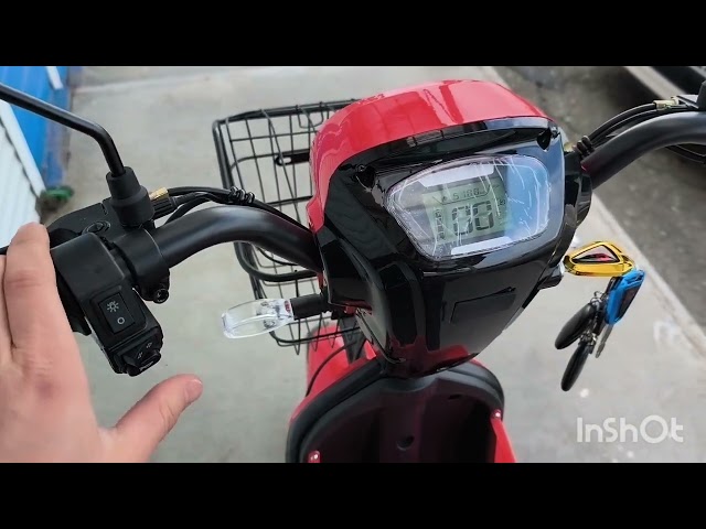 Електричний велосипед UN-1691 Двигун 350W Акумулятор 12Ah 48V Червоний 