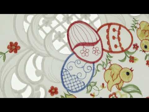 Ажурная квадратная столешница с пасхальным орнаментом 85*85