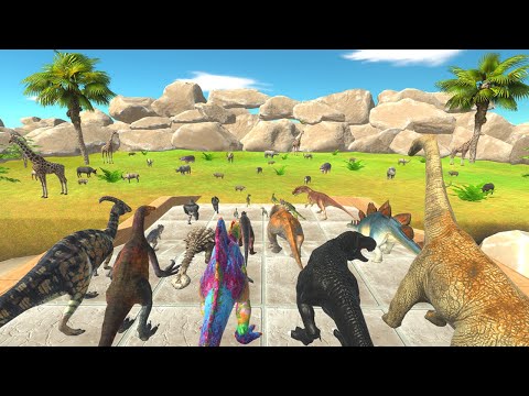 SPEED RACE Dinosaurs Attack Herbivores DEATH RUN - Animal Revolt Battle Simulator