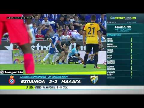 RCD Espanyol vs Málaga CF 2-2 All Goals and Highlights {26/8/2016}