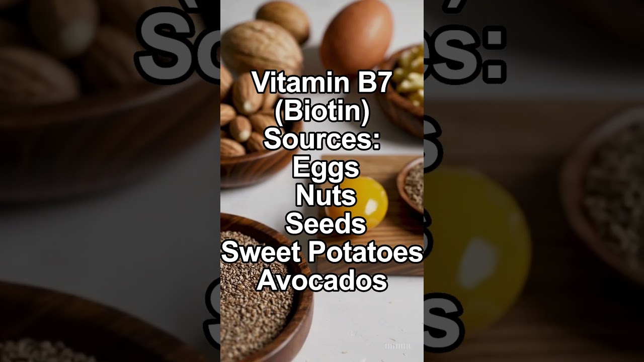 Top 5 Vitamin B7 Sources for Healthy Hair, Skin & Nails! ✨💅#shortsfeed #shorts #shortvideo #life