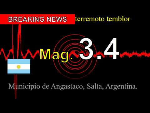 😱🚨Última hora: Un sismo de magnitud 3,4 sacude el municipio de Angastaco, Salta, Argentina.