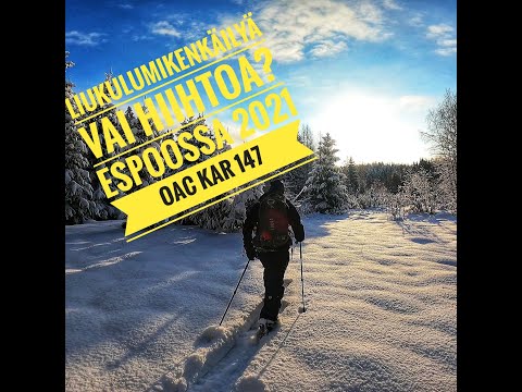 Liukulumikenkäilyä ja erähiihtoa Espoon takametsissä osa 1, 2021 // OAC KAR 147