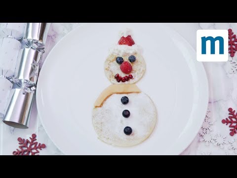 Festive Snowman Pancakes | Arla Big Milk