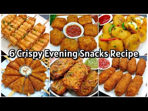 6 Crispy Evening Snacks | New Snacks Recipes | Potato Snacks | New Recipe | Bread Snacks Recipe
