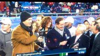 Drew Bledsoe kisses Robert Kraft (Awkward!!!)