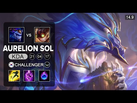 Aurelion SOl vs Ziggs Mid - KR Challenger - Patch 14.9 Season 14