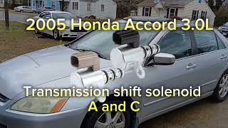 2005 Honda Accord 3.0L Shift Solenoid A and C LOCATION