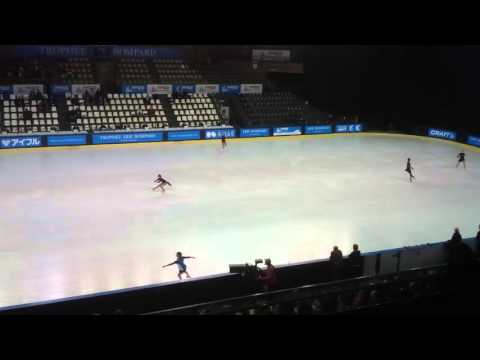 Ladies Short Program warmup at Trophée Eric Bompard