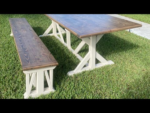 Building a farmhouse dining table and matching bench
