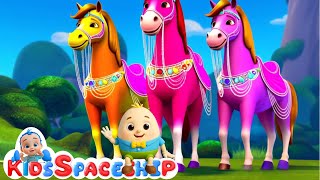 Humpty Dumpty Set on the horse - All the king Horses | Kids Spaceship | Nursery Rhymes & Poem Song