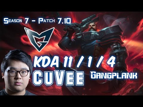 SSG CuVee GANGPLANK vs GRAGAS Top - Patch 7.10 KR Ranked