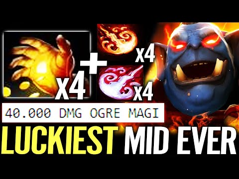 🔥 100% LUCKIEST OGRE MAGI MID EVER — x4 MIDAS x4 STUN Aghanim + Octarine WTF Nuker Dota 2 Pro